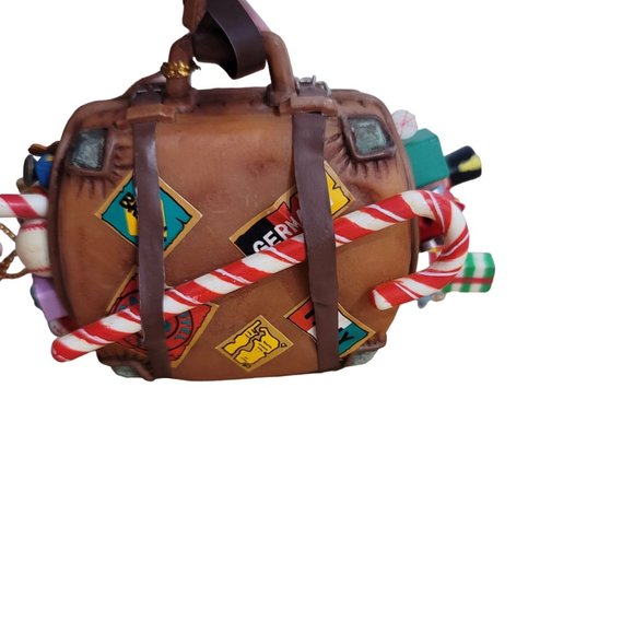 Enesco Artplas "Santas Suitcase" christmas Ornament 1990 RARE no box collectible - Picture 5 of 11